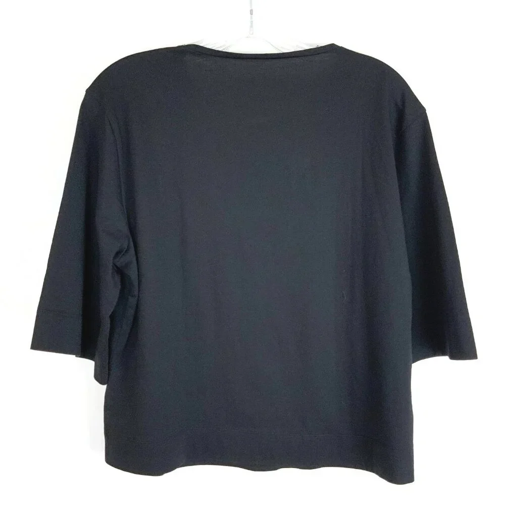 New Sisley Women's Black T-Shirt Floral Print Sz M - Picture 9 of 16